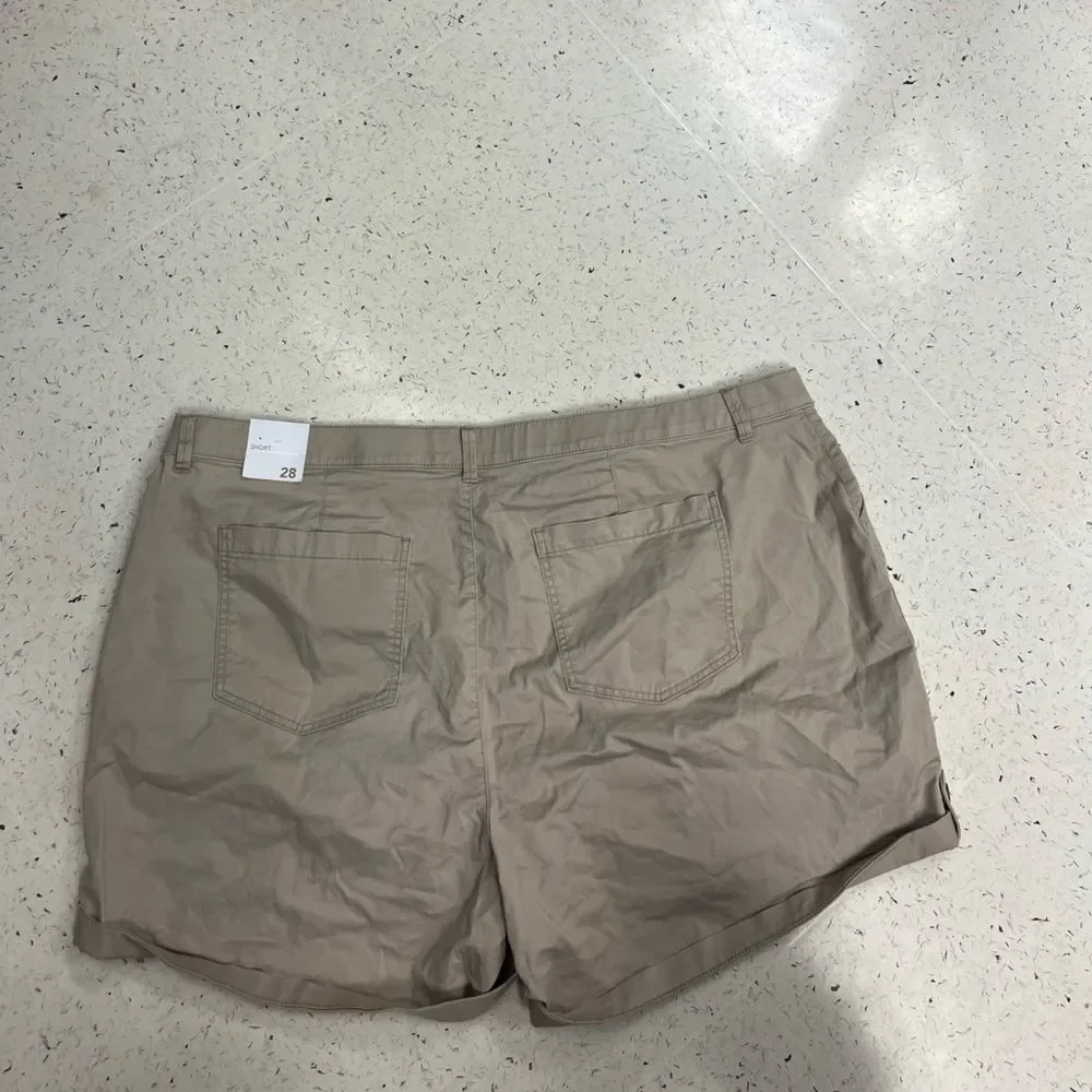 Plus Size 28 Lane Bryant Khaki Shorts NWT - Picture 2 of 3